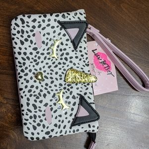 New Betsey Johnson Leopard Kitten/Unicorn Wristlet